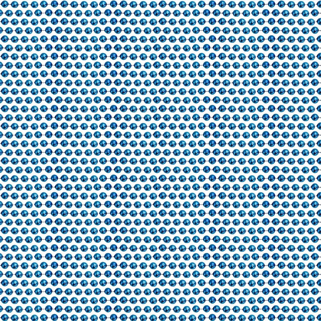 Mardi Gras Metallic Turquoise Beads - 33 Inch Plastic Necklaces, 72 Pack