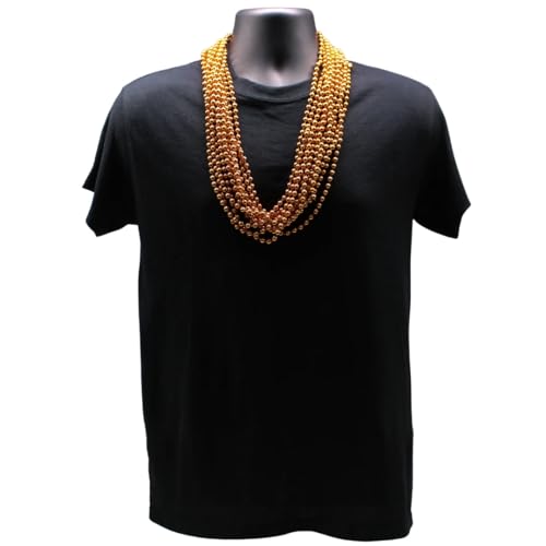 Mardi Gras Spot 33'' Metallic Orange Mardi Gras Beads (72 Pack)