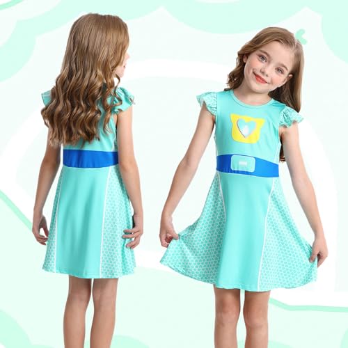 Marendyee Girls Flutter Sleeve A-Line Cosplay Dress for Halloween Birthday Parties – Ages 3-10
