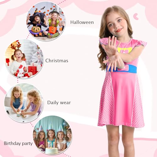 Marendyee Girls Halloween Costume Dress Flutter Sleeve Cosplay Outfit 3-10 Years