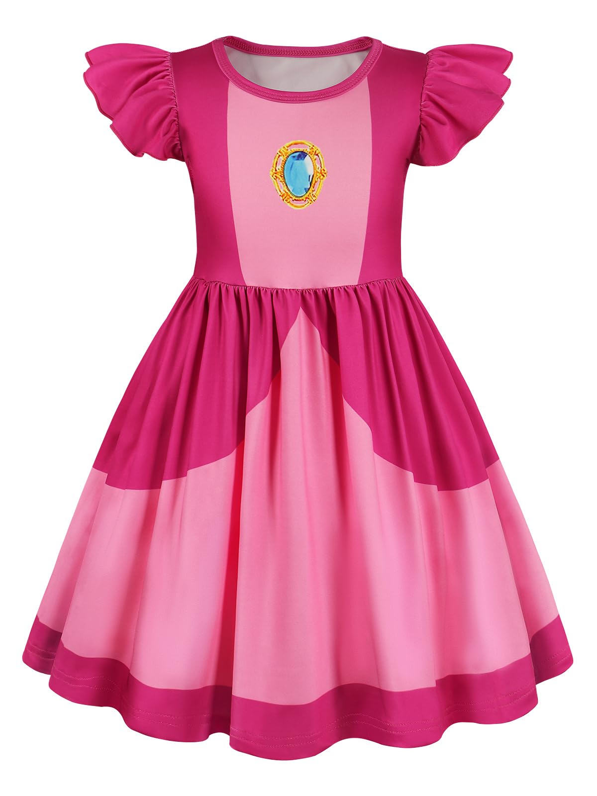 Marendyee Girls Princess Costume Dress - Flutter Sleeve A-Line Fancy Dress for Ages 3-12, Machine Washable