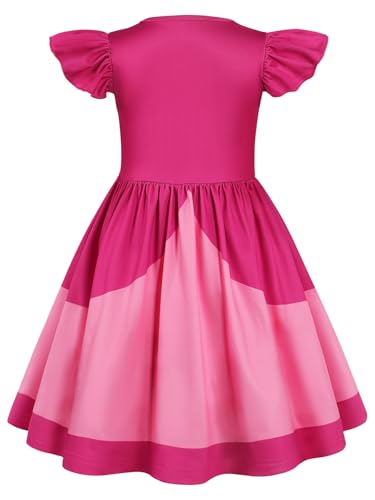 Marendyee Girls Princess Costume Dress - Flutter Sleeve A-Line Fancy Dress for Ages 3-12, Machine Washable