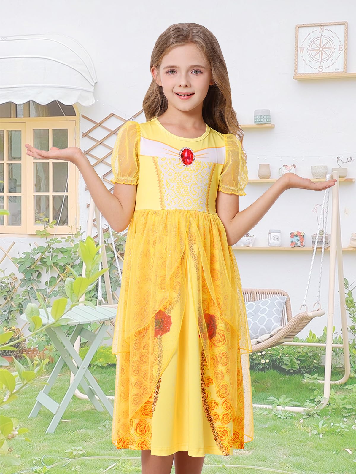 Marendyee Princess Dress Up Costume for Girls – Toddler & Kids Birthday Fancy Dress