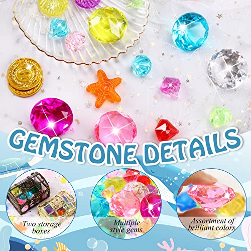 MARFOREVER 70-Piece Diving Gem Pool Toys Set with Treasure Boxes – Colorful Plastic Gems for Swimming Pool Games