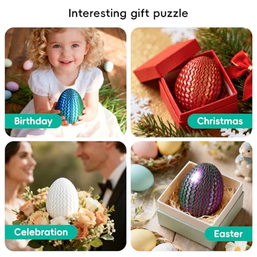 Marsaball Mystery Egg Maze Puzzle Box - 4 Unique Mazes Money Holder with Hidden Compartment