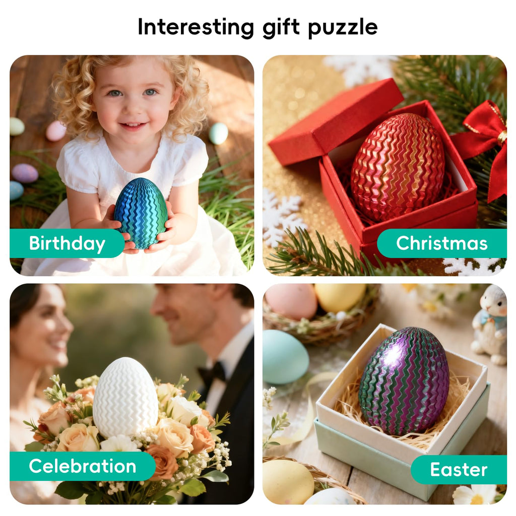 Marsaball Mystery Egg Maze Puzzle Box - 4 Unique Mazes Money Holder with Hidden Compartment