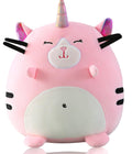 Marsjoy 8" Pink Caticorn Plush Pillow – Soft Squishy Stuffed Animal Toy for Kids