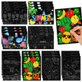 Marspark 24-Pack Summer Scratch Art Posters - DIY Color Your Own Scratch Paper Kit with Wood Stylus, Fun Summer Crafts for Kids and Group Activities