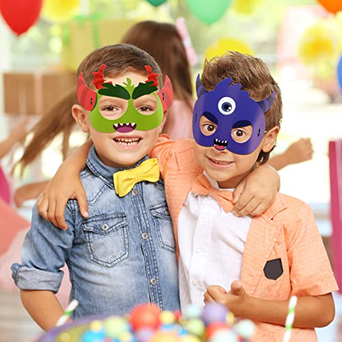 Marsui 32 Pack Unicorn Monster Safari Animal Masks – Kids Party Favors & Decorations