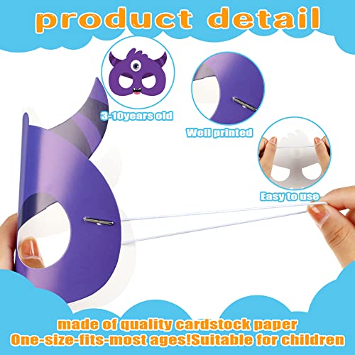 Marsui 32 Pack Unicorn Monster Safari Animal Masks – Kids Party Favors & Decorations