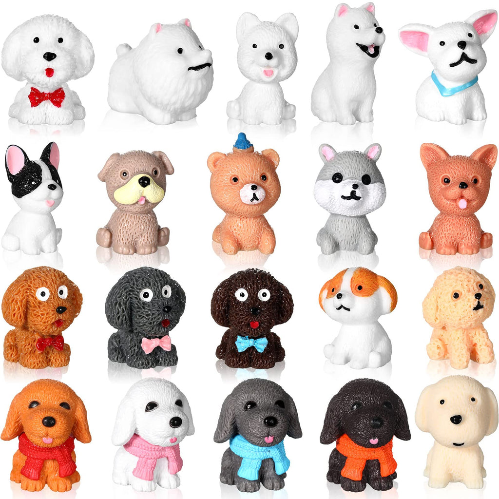 Marsui 40 Pcs Mini Dog Figurines Set - Realistic Puppy Figures, Cake Toppers, Educational Toy
