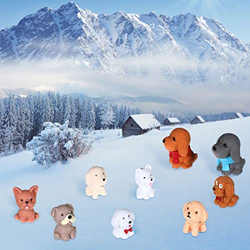 Marsui 40 Pcs Mini Dog Figurines Set - Realistic Puppy Figures, Cake Toppers, Educational Toy