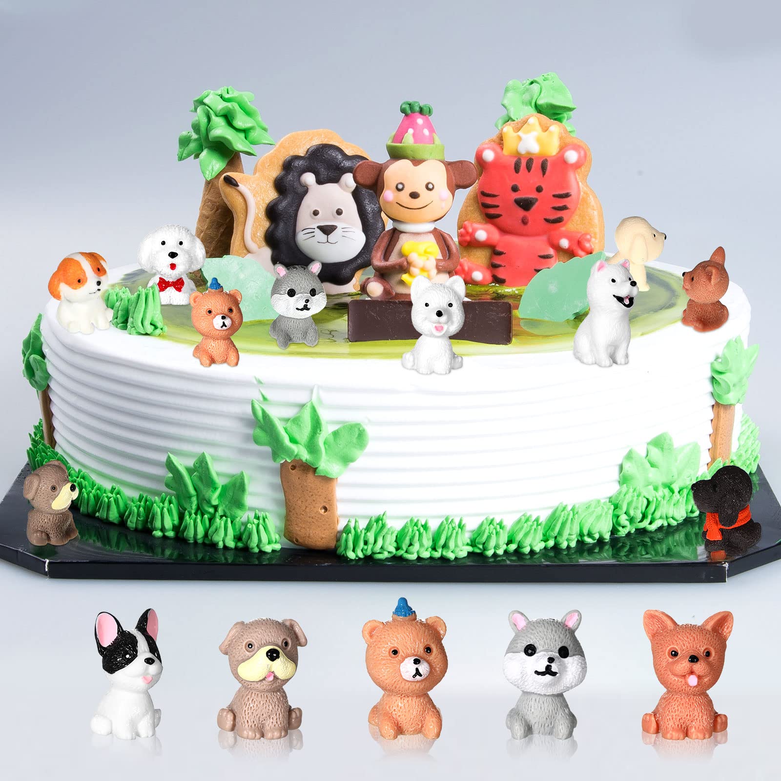 Marsui 40 Pcs Mini Dog Figurines Set - Realistic Puppy Figures, Cake Toppers, Educational Toy