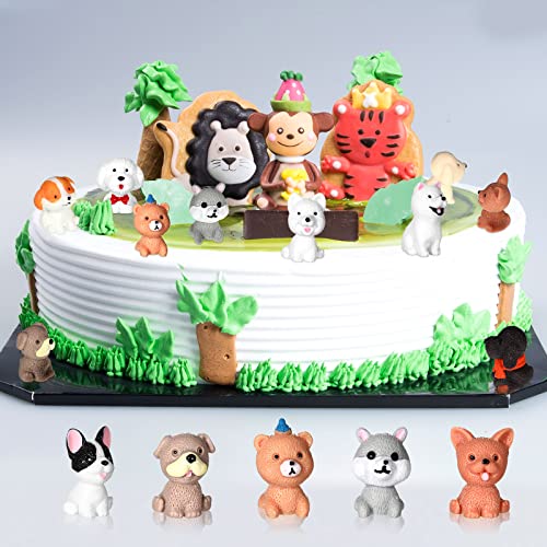 Marsui 40 Pcs Mini Dog Figurines Set - Realistic Puppy Figures, Cake Toppers, Educational Toy