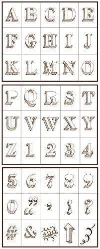 Martha Stewart Bodoni Alphabet Chalkboard Silkscreens - Set of 3 Reusable Stencils (9x7.5 inches)