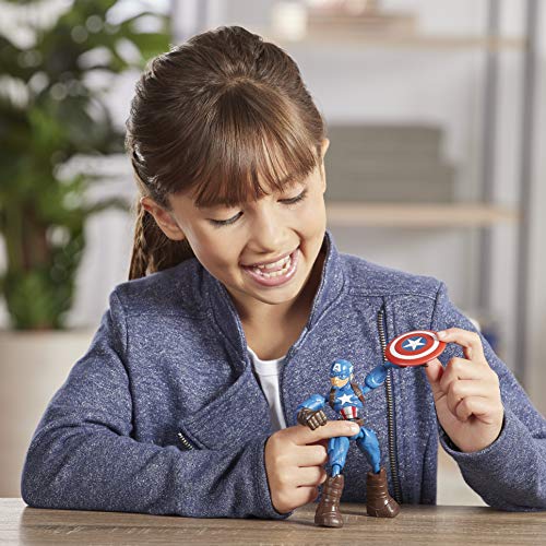 Marvel Avengers Bend and Flex Captain America Action Figure - 6-Inch Flexible Poseable Toy with Accessory