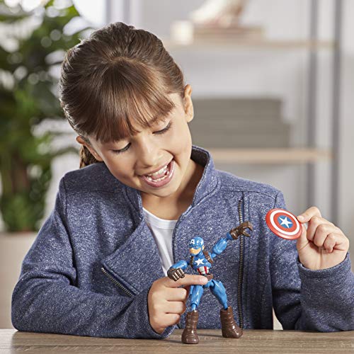 Marvel Avengers Bend and Flex Captain America Action Figure - 6-Inch Flexible Poseable Toy with Accessory