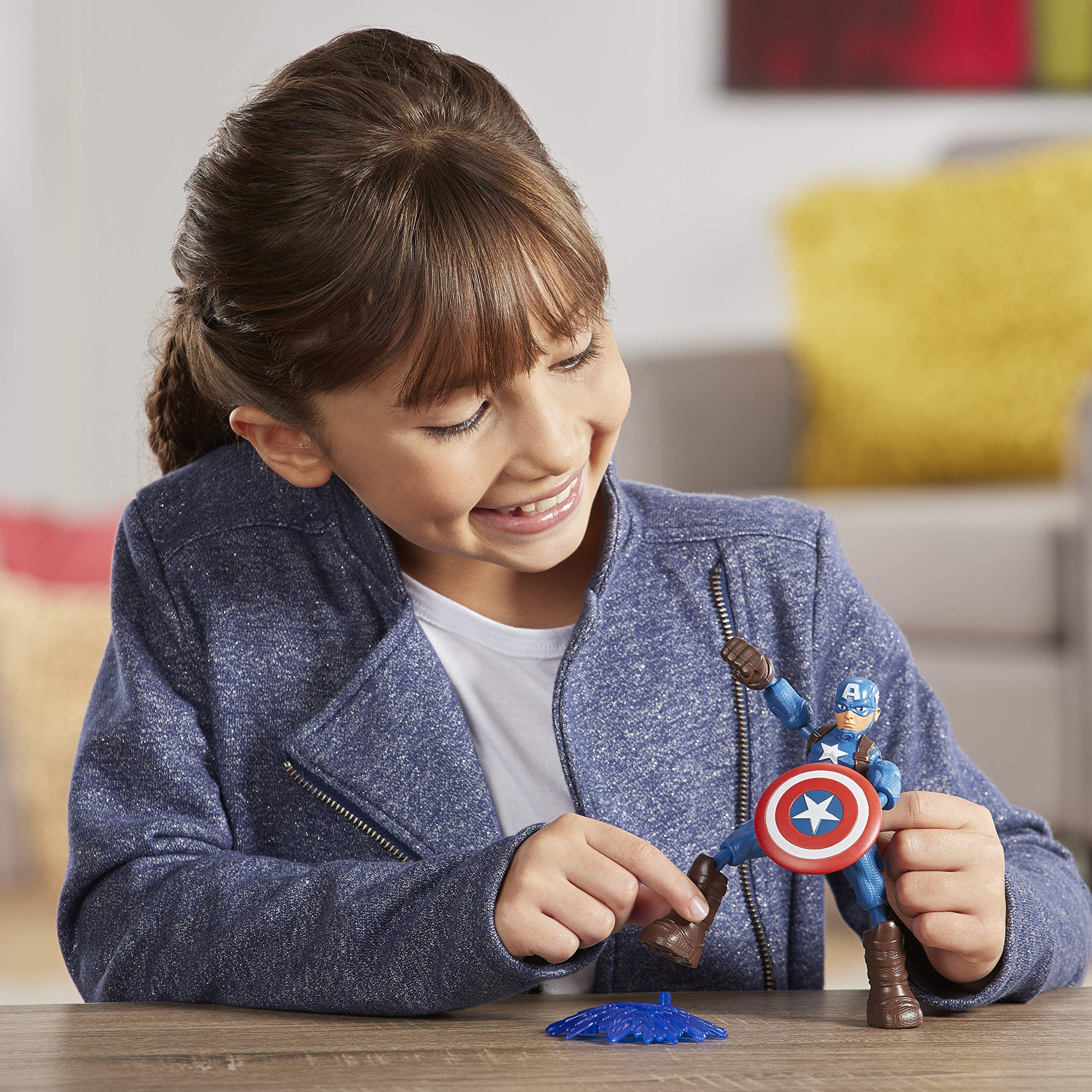 Marvel Avengers Bend and Flex Captain America Action Figure - 6-Inch Flexible Poseable Toy with Accessory