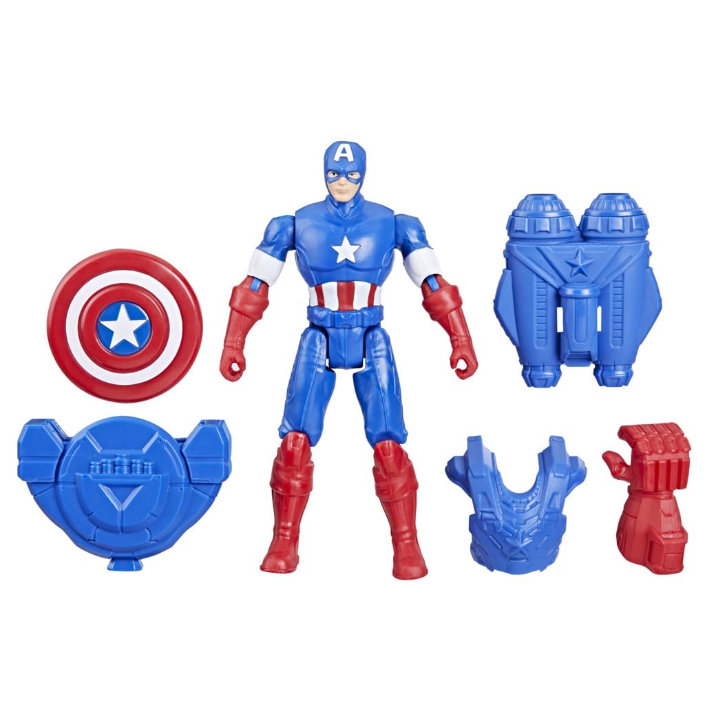 Marvel Epic Hero Series Captain America 4-Inch Action Figure with Battle Gear Accessories for Kids Ages 4+