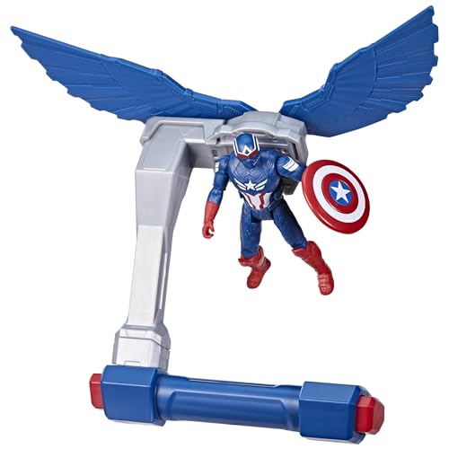 Marvel Epic Hero Series Captain America: Brave New World Flight Control Action Figure – 4-Inch Sam Wilson with Wings & Shield