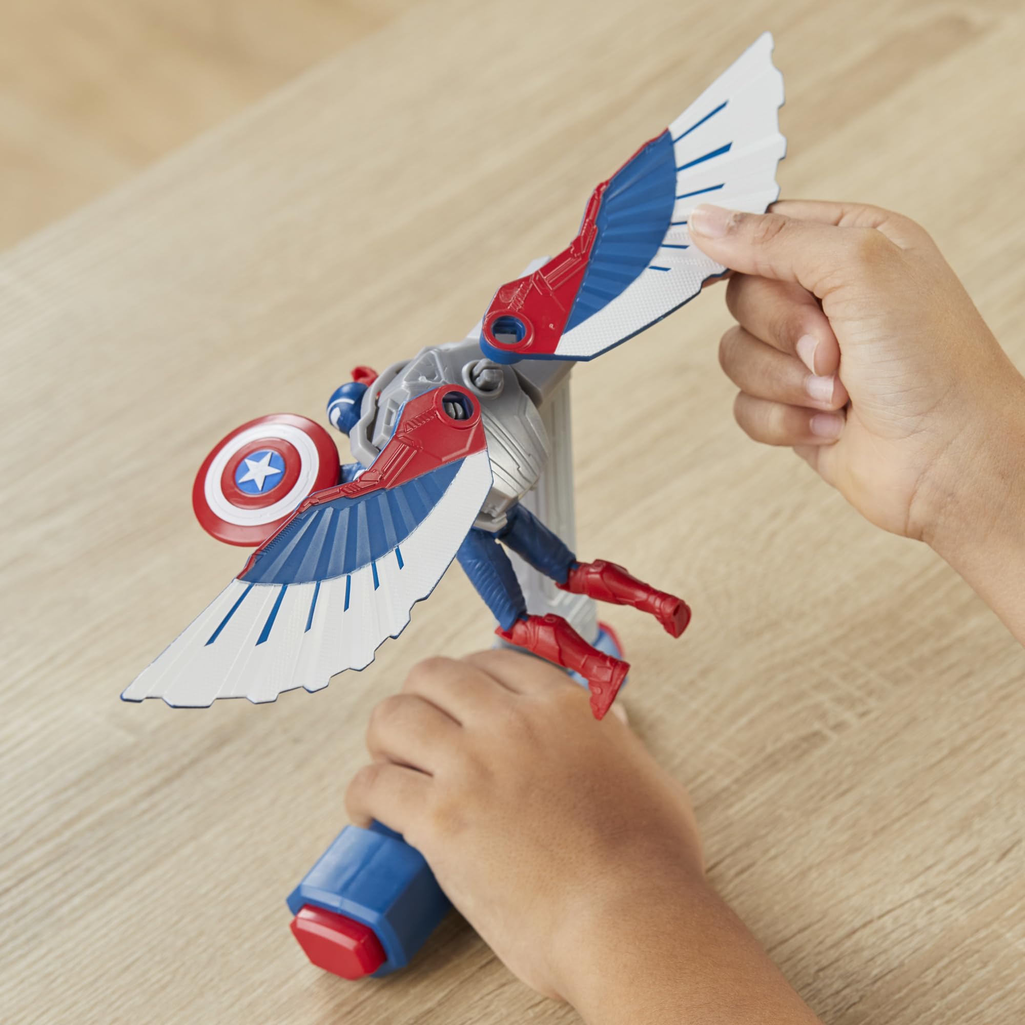 Marvel Epic Hero Series Captain America: Brave New World Flight Control Action Figure – 4-Inch Sam Wilson with Wings & Shield