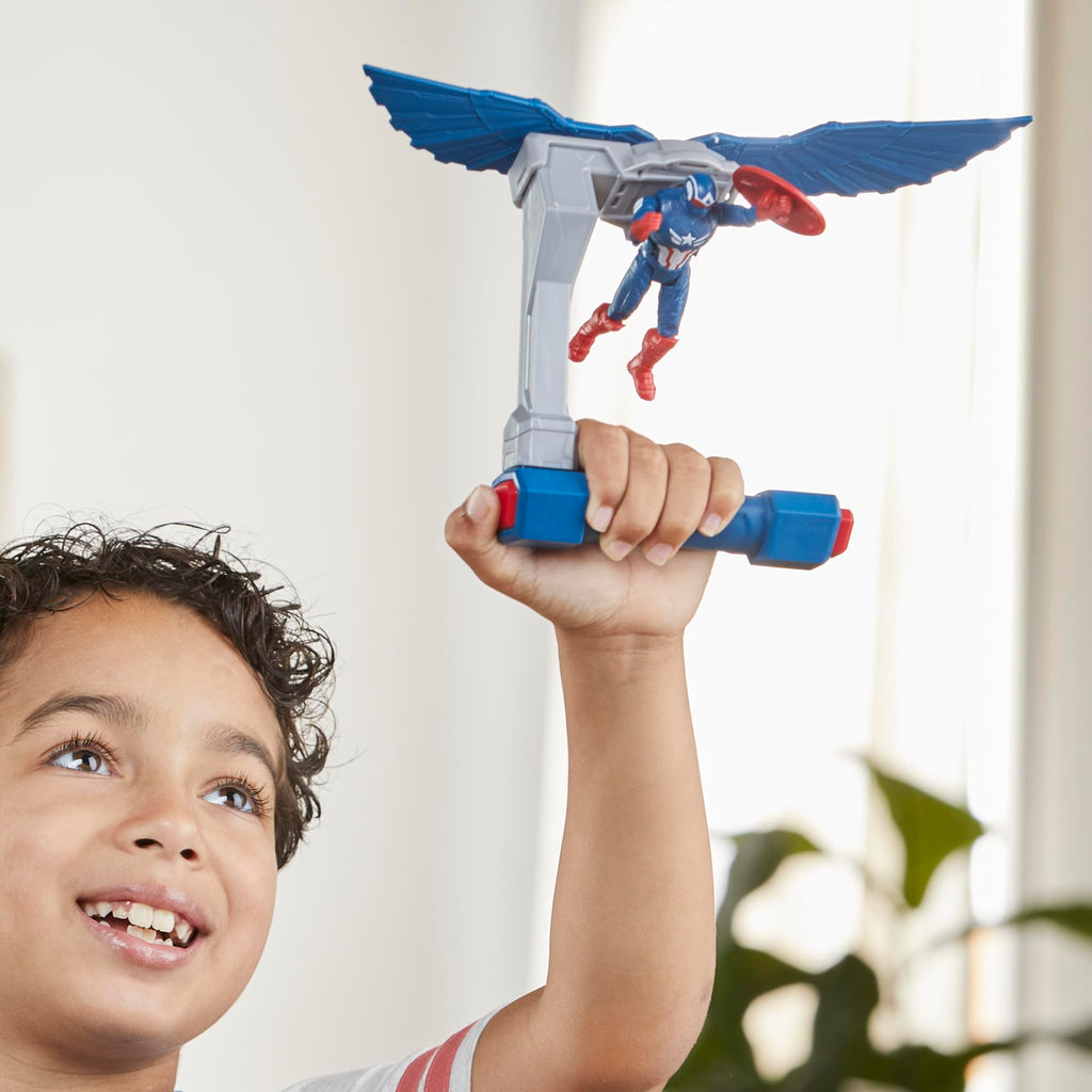 Marvel Epic Hero Series Captain America: Brave New World Flight Control Action Figure – 4-Inch Sam Wilson with Wings & Shield