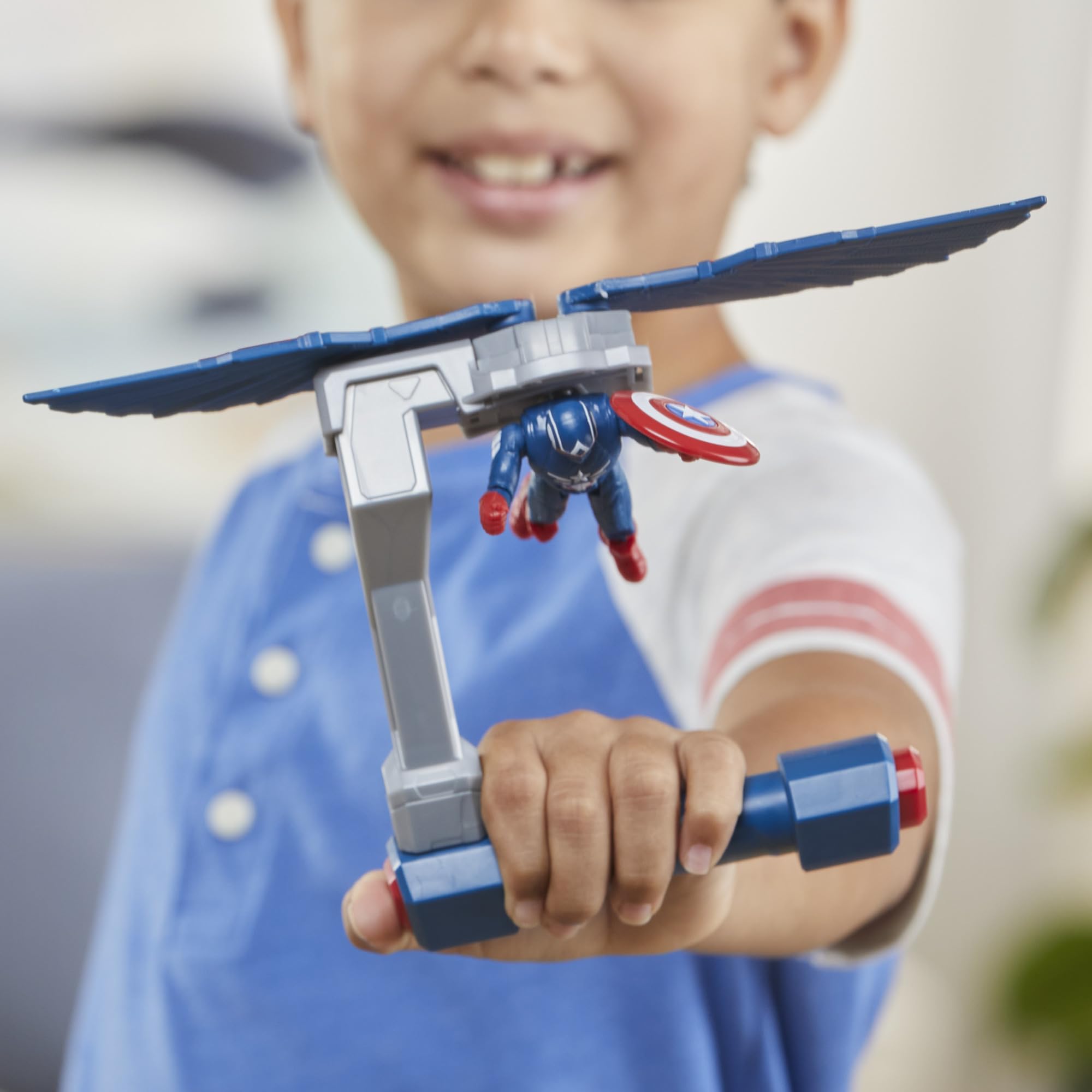 Marvel Epic Hero Series Captain America: Brave New World Flight Control Action Figure – 4-Inch Sam Wilson with Wings & Shield