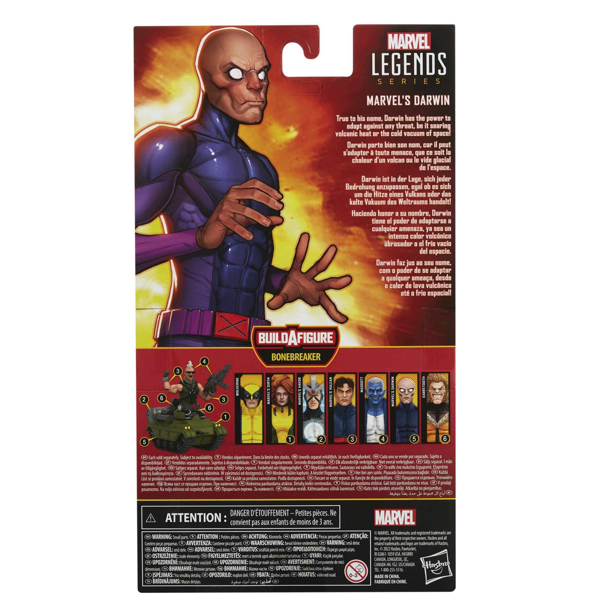 Marvel Legends X-Men Darwin Action Figure 6-Inch Collectible with Bonebreaker Build-A-Figure Part