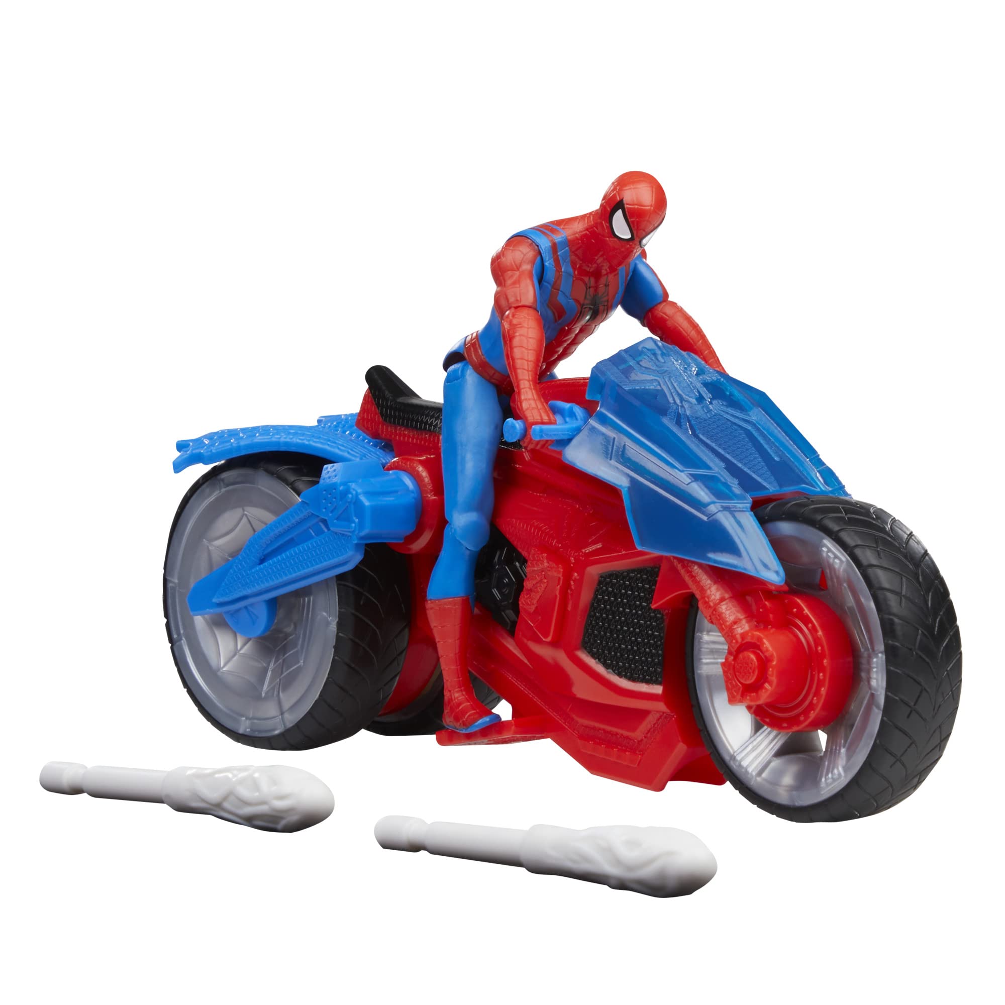 Marvel Spider-Man Web Blast Cycle - 4-Inch Action Figure with Motorcycle and Web Projectiles