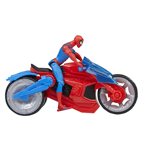Marvel Spider-Man Web Blast Cycle - 4-Inch Action Figure with Motorcycle and Web Projectiles