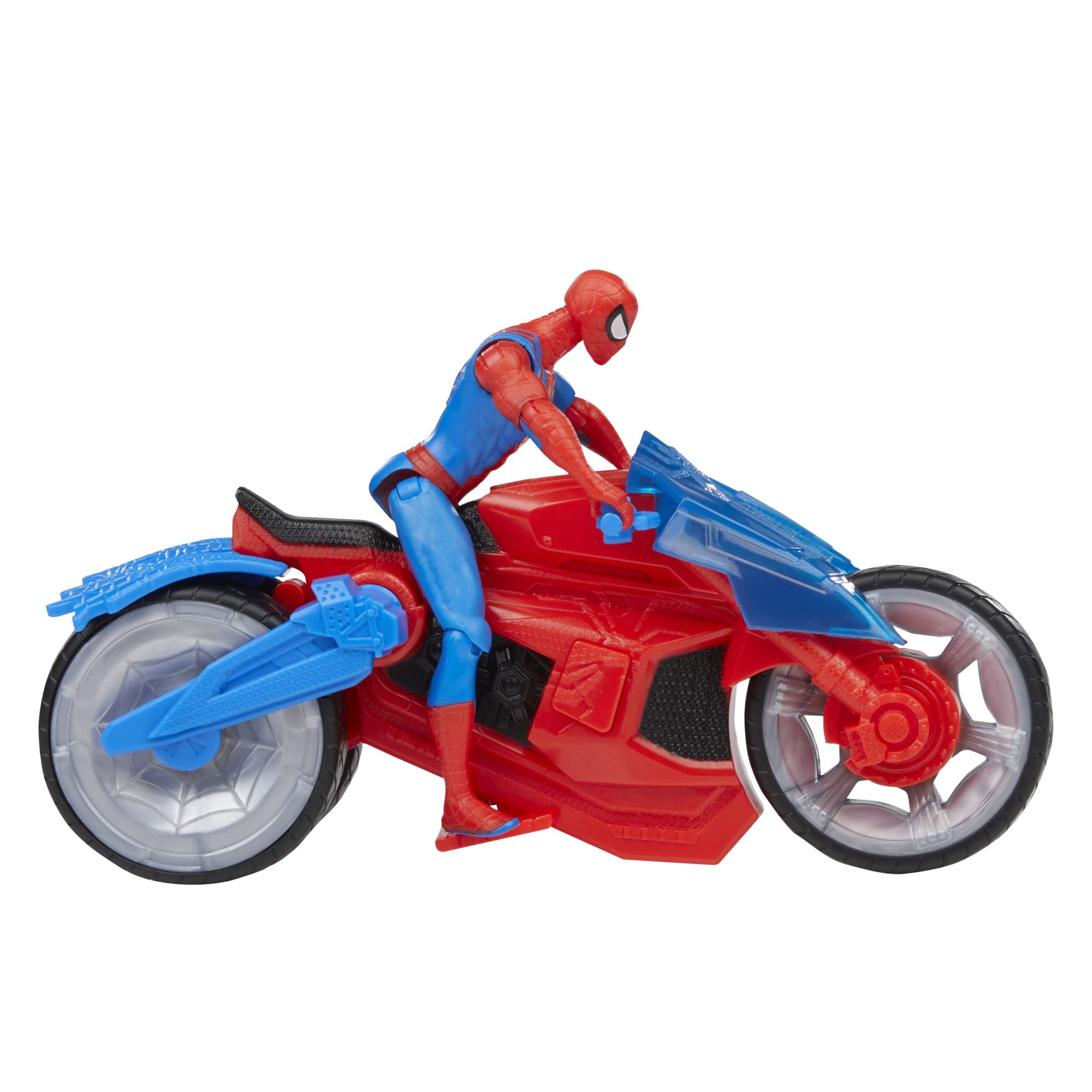 Marvel Spider-Man Web Blast Cycle - 4-Inch Action Figure with Motorcycle and Web Projectiles