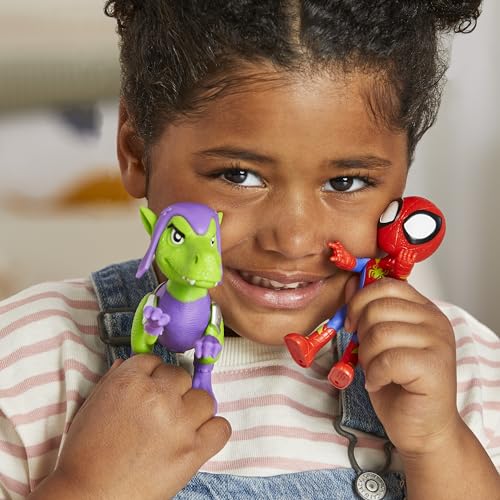 Marvel Spidey Dino-Webs Set with Spidey and Goblin Raptor Action Figures, Toy for Kids Ages 3 and Up