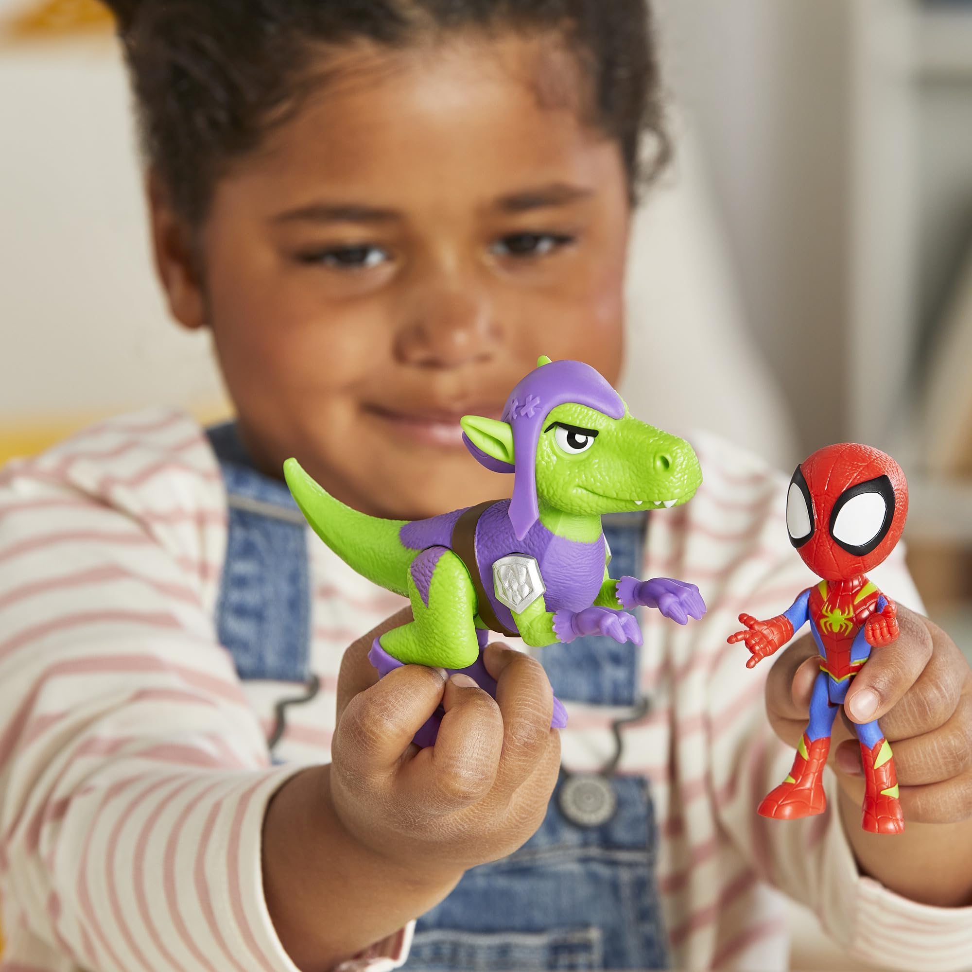 Marvel Spidey Dino-Webs Set with Spidey and Goblin Raptor Action Figures, Toy for Kids Ages 3 and Up