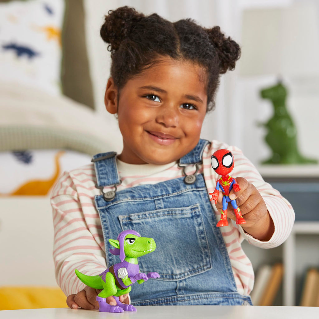 Marvel Spidey Dino-Webs Set with Spidey and Goblin Raptor Action Figures, Toy for Kids Ages 3 and Up