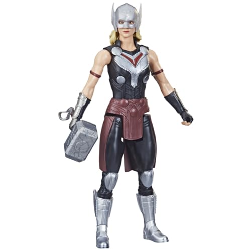 Marvel Titan Hero Series Mighty Thor 12-Inch Action Figure with Mjolnir, Poseable, Ages 4+