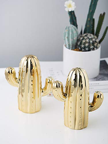 MASSJOY Ceramic Cactus Piggy Bank – Nordic Style Home Decor with Removable Stopper, 7.7 Inches
