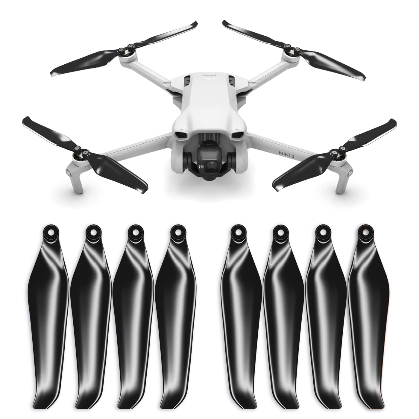 Master Airscrew Stealth Propellers for DJI Mini 3 & Lito 1/X1 - Black (4-Pack)