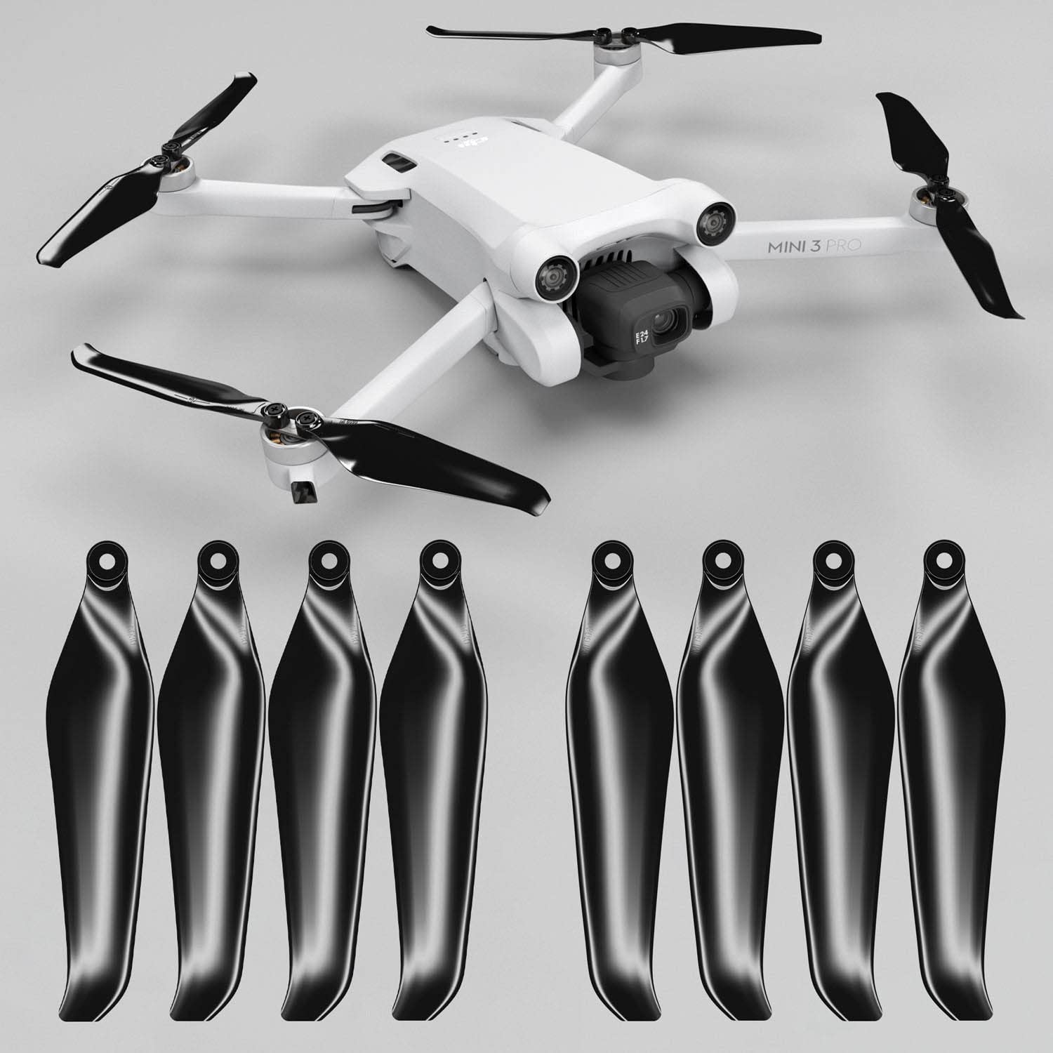 Master Airscrew Stealth Propellers for DJI Mini 3 Pro & Mini 4 Pro (Black) – Longer Flight Time, Quieter Sound, High Visibility