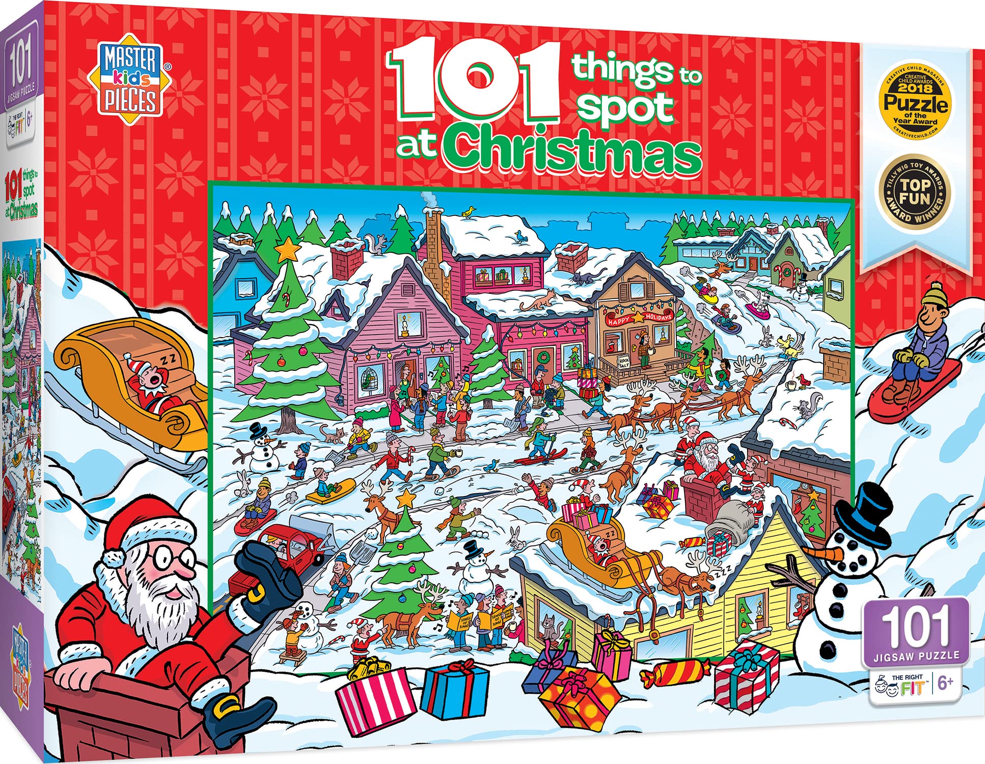 Masterpieces 100-Piece Christmas Jigsaw Puzzle – 101 Things to Spot at Christmas, 14x19 Inches