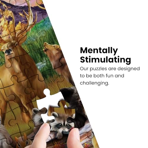 MasterPieces 100-Piece Rocky Mountains Wildlife Jigsaw Puzzle – Eco-Friendly Fun for Ages 6+