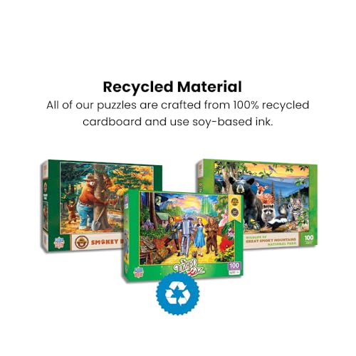 MasterPieces 100-Piece Rocky Mountains Wildlife Jigsaw Puzzle – Eco-Friendly Fun for Ages 6+