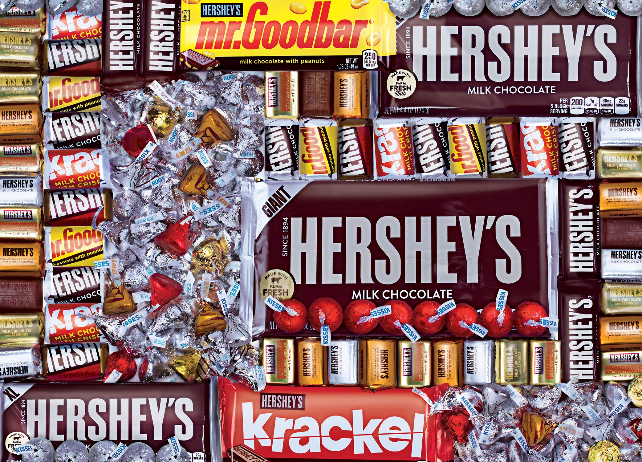 MasterPieces 1000 Piece Hershey's Chocolate Paradise Jigsaw Puzzle – 19.25x26.75 Inches, Matte Finish, Random Cut, Recycled Materials