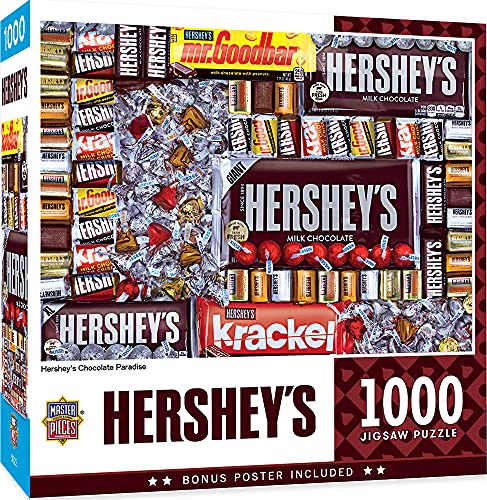 MasterPieces 1000 Piece Hershey's Chocolate Paradise Jigsaw Puzzle – 19.25x26.75 Inches, Matte Finish, Random Cut, Recycled Materials