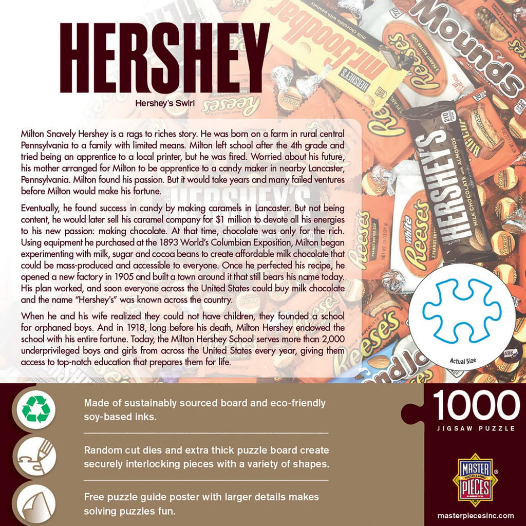 MasterPieces 1000-Piece Hershey's Swirl Jigsaw Puzzle – 19.25x26.75 Inch Finished Size