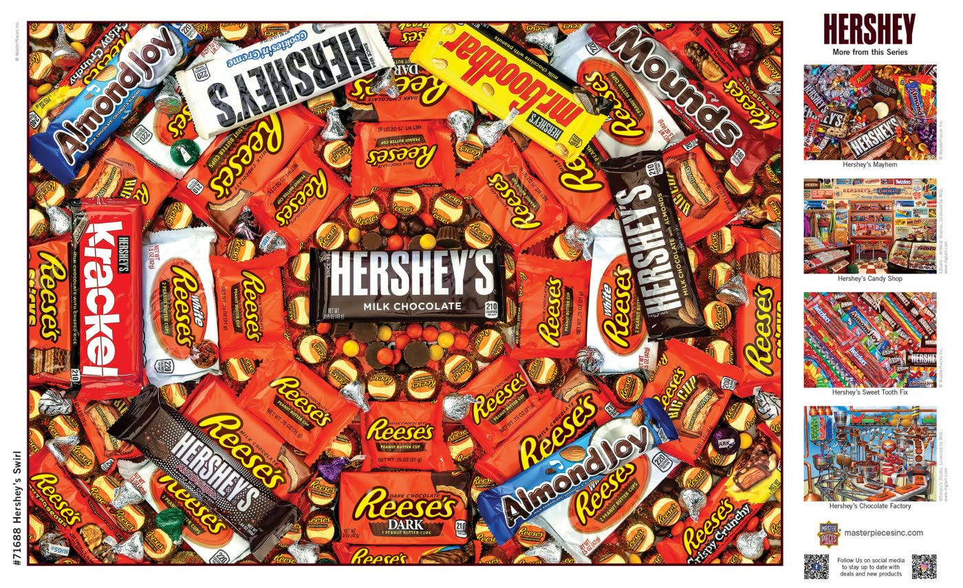MasterPieces 1000-Piece Hershey's Swirl Jigsaw Puzzle – 19.25x26.75 Inch Finished Size