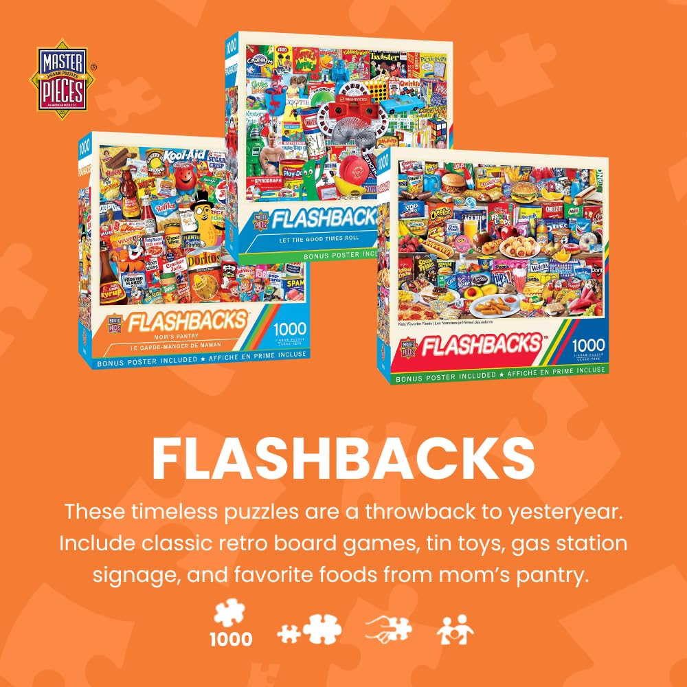MasterPieces 1000-Piece Jigsaw Puzzle: Beach Time Flea Market – Nostalgic Design, Non-Glare Finish, 19.25 x 26.75 Inches