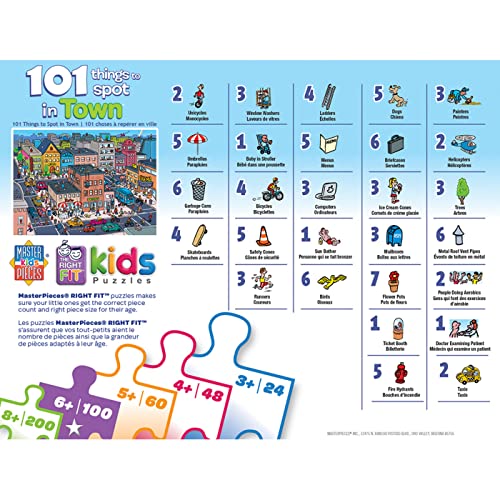 Masterpieces 101 Things to Spot in Town: 100-Piece Jigsaw Puzzle for Kids (14" x 19")