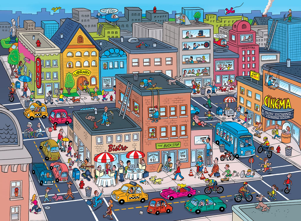 Masterpieces 101 Things to Spot in Town: 100-Piece Jigsaw Puzzle for Kids (14" x 19")
