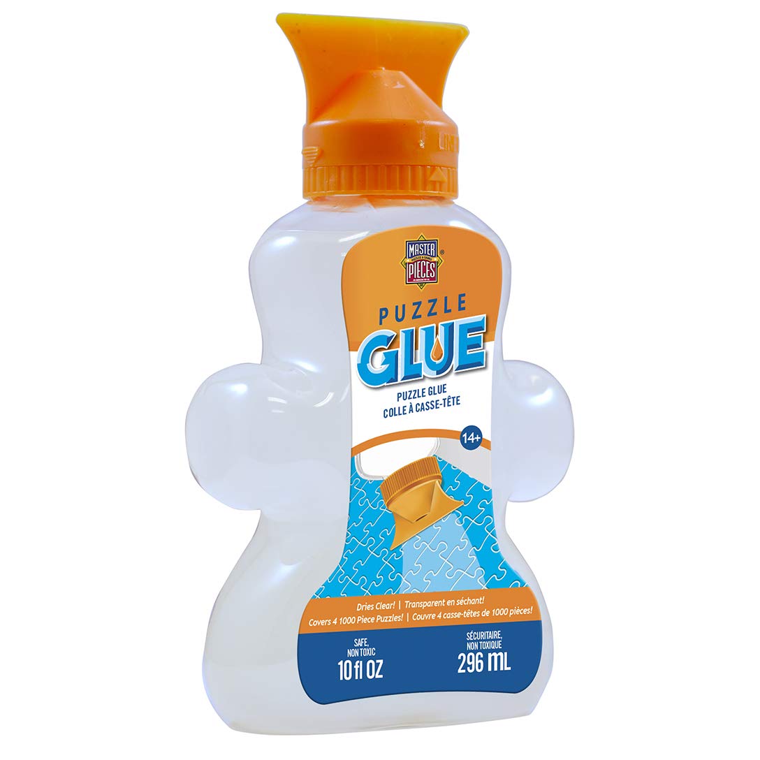 MasterPieces 10oz Jigsaw Puzzle Glue with Applicator – Clear, Quick-Drying