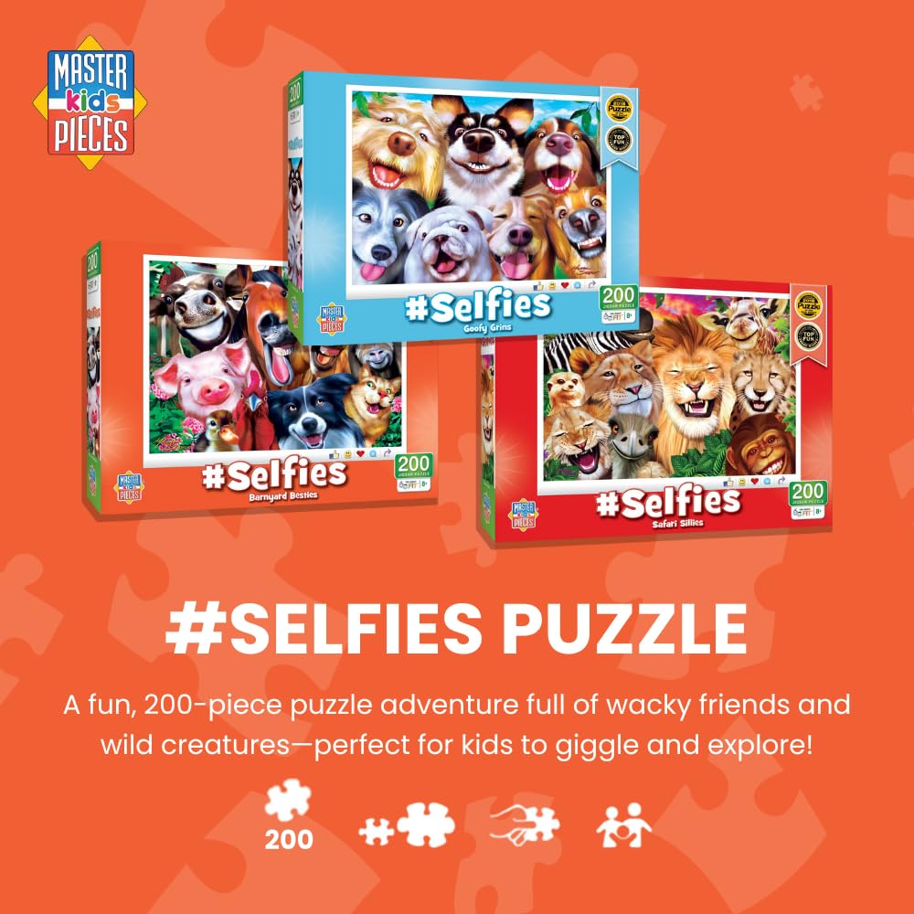 MasterPieces 200-Piece Barnyard Buddies Selfie Puzzle – 19x14 Inches, Recycled Materials, Ages 8+